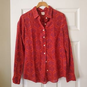 J Crew Women's Button Up Blouse Size Small